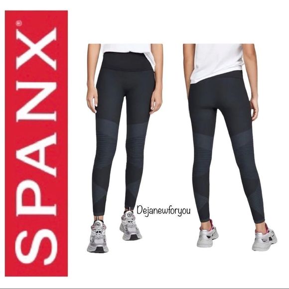 SPANX Pants - SPANX Very Black Look At Me Now Moto Legging Size Small NWT